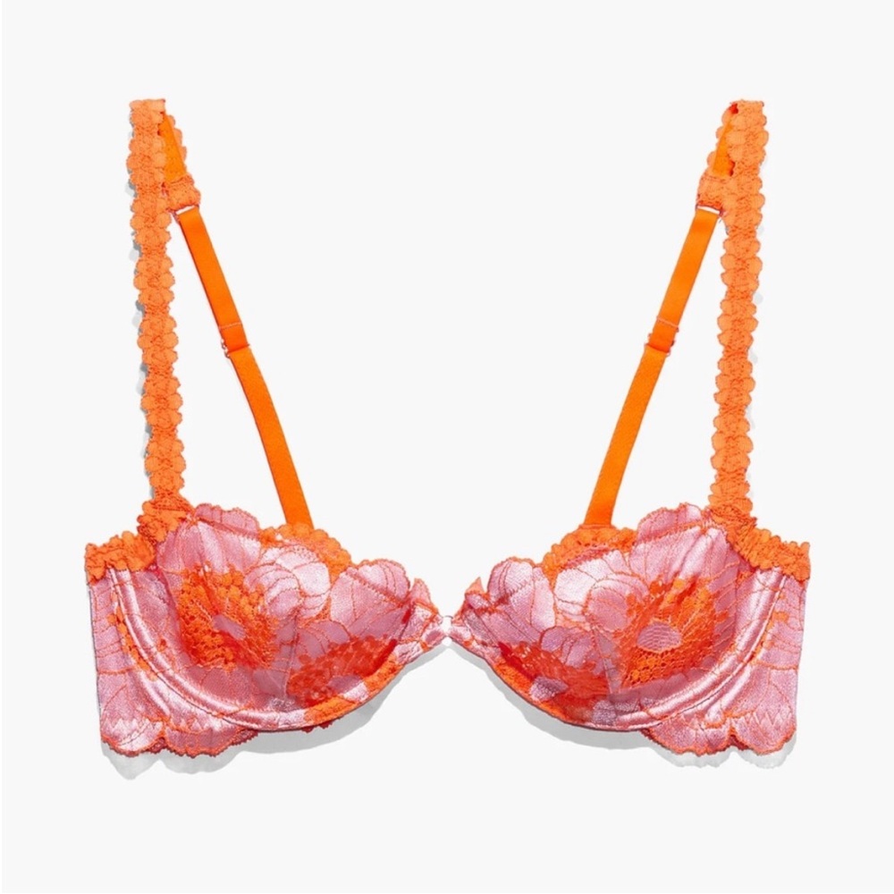 Savage X Fenty Pink and Orange Lace Underwire Bra